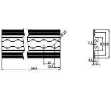 AirLine track o20 mm aluminium, surface 65x10 mm 5501, from 3,000 - 6,000 mm