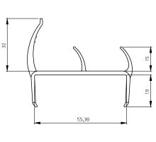 PVC seal 55mm black/grey, 3 flaps, 3.2 m N (1)
