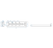 Horizontal toolbox brackets, from 340 - 520 mm, stainless steel (2)