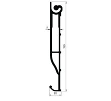 Middle dropside profile for step, 200 mm - (aluminium/anodised)