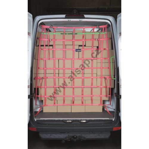 CARGO NET mesh 1700x1450-170mm, squares 175x175, 8x airline attachment points, + hooks