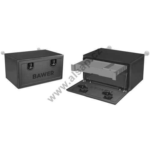 Steel toolbox, 500-1000mm, 64l-233l, black powder coating, BAWER PREMIUM E2
