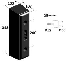 Rubber bumper 348 x 107 x 100 mm (1)