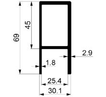 Edge profile A for the lock, anodised (1)
