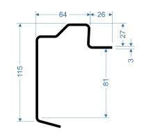 Frame floor profile ST 115 x 27 mm, for lashing rings, steel 3 mm, 7 500 mm (1)