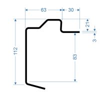 Frame floor profile ST 112 x 21 mm, for lashing rings, steel 3 mm, 7 500 mm (1)