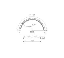 Plastic mudguard WL (white line), 450x2125x1365mm, with stiffening ribs, DOMAR DK18 (1)