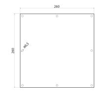 Internal ventilation grille 260x260 mm, punched hexagon, holes for screws 6.5 mm, white, (1)