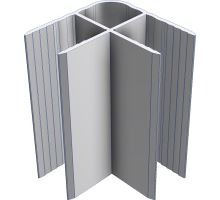 Corner profile for the box, 25mm panel, 66 x 66 mm, Wave, anodised (1)
