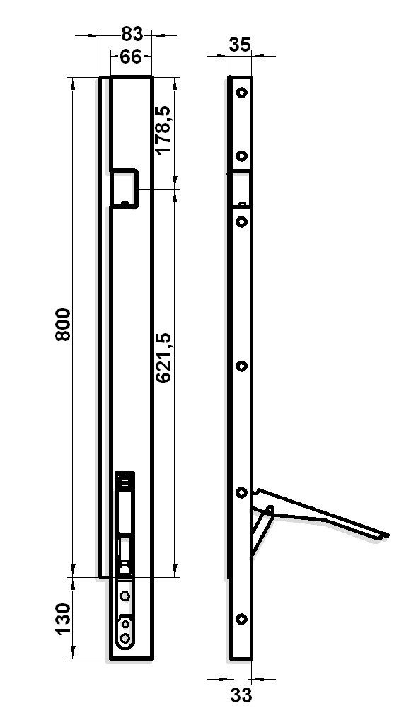 Sloupek přední P BB10 800/ mm