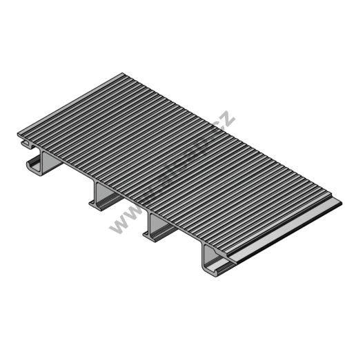 Floor profile 25x200mm open 2.5mm, aluminum