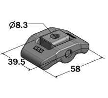 Steel clamp for frame 2-17 mm, 39.5x58 mm, o8.3 mm (1)