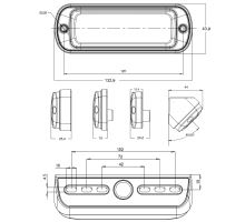 Reversing LED light, 132.9 x 43.9 mm, adjustable cover, cable (5)