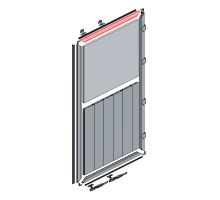 Left bottom / right top door profile, 1244 mm, aluminium