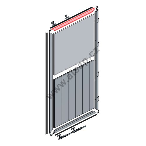 Left bottom / right top door profile, 1244 mm, anodised