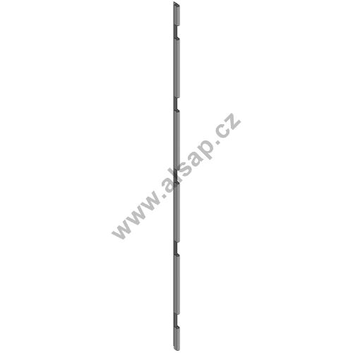 Continuous door hinge profile 5 hinges, 3000 mm, anodised