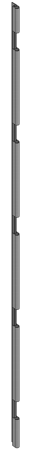 Průběžný závěs pantu vrat 5 pant, 3000 mm, al