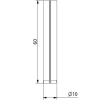 Elastic pin, 60x10mm, for securing the pivot pin of a tipper, stainless steel, 69099 (1)