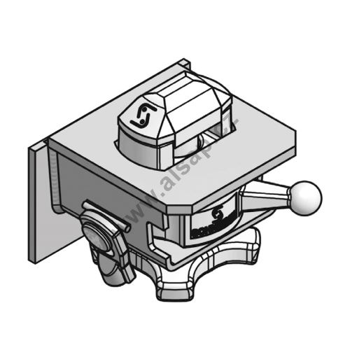 Swap body lock S complete, 38 mm, with retractable counterpart, steel/galvanized