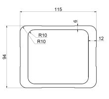 Aluminum profile stanchion 115 x 94 mm, l 2700 mm (1)