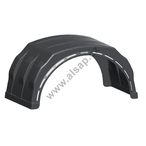 Plastic mudguard WL (white line), from 260 to 450 mm, Easy fit, o36 mm, Bawer