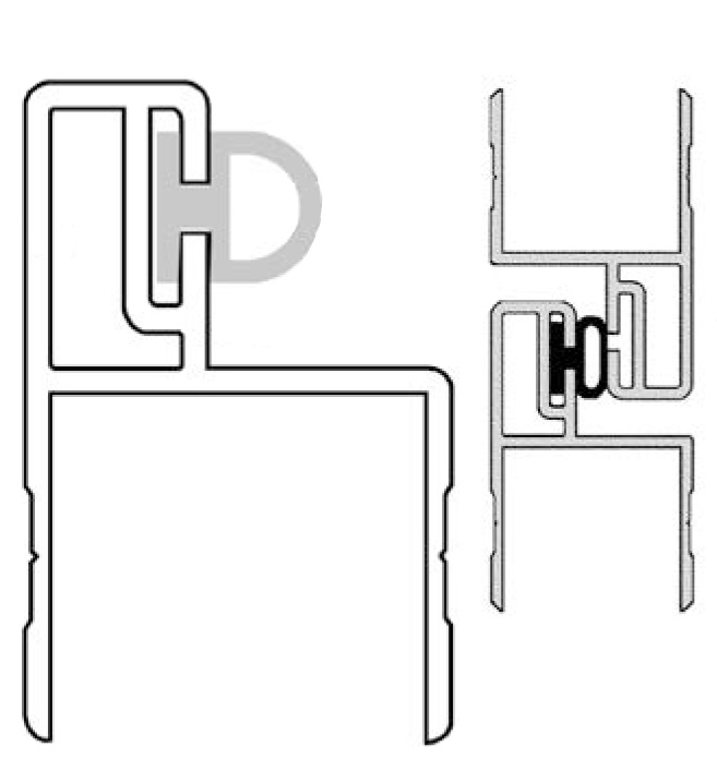 Profil dveřní h 30,5/15 pro těsnění, elox, 5000 mm