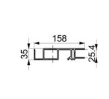 Profile column CS-5 100/158 x 35 mm, anodized