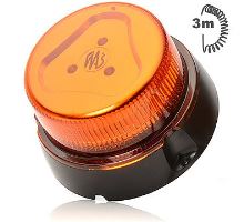 LED orange beacon, 8 modes, 12-24V, magnet, 3m coiled cable, cigarette lighter plug