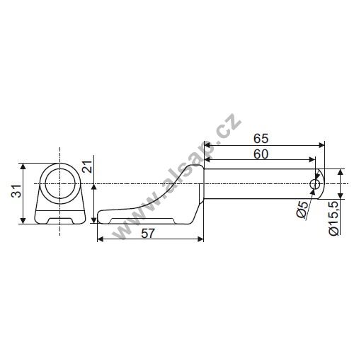 Steel hinge pin, small with securing hole
