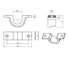 Bearing / universal joint holder with 40 mm for welding, steel (1)