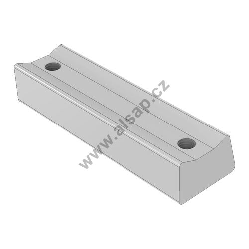 Threaded plate for hinge, 148x46mm, 2xM12x120mm aluminum