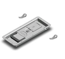 Recessed PUSH lock for 29/16 mm, stainless steel, incl. hooks and strike plates