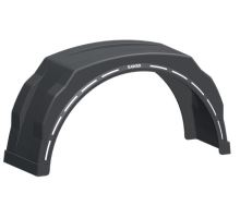 Plastic mudguard WL (white line), 260x1430x880mm, inner hole o42mm, Bawer