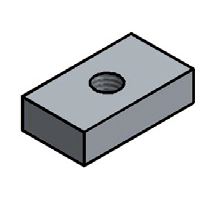 Threaded plate for underrun protection profile, aluminum, 30 x 1 M8