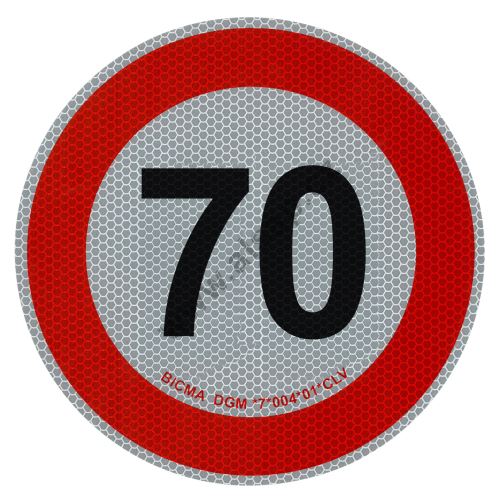 Reflective speed board, 190 mm, sticker with class 2 reflective foil