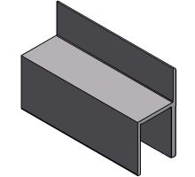 Edging profile h-shaped, 25 x 35/55 mm - (aluminium/anodised)