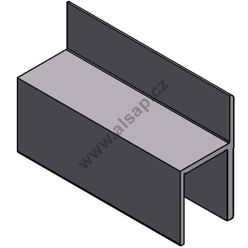 Edging profile h-shaped, 25 x 35/55 mm - (aluminium/anodised)