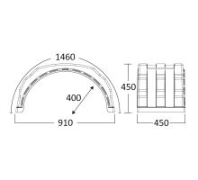 Plastic mudguard WL (white line), from 260 to 450 mm, inner hole o42 mm, Bawer (1)