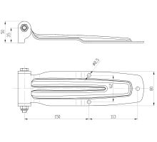 Rear door hinge 277 complete, stainless steel, for welding