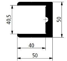 U-shaped edging profile 40 mm, for tipper dropside (1)