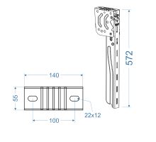 Držák boční zábrany, š= 55 mm, l= 430-790 mm, 2017 Magnelis®, s homologací E11, TAKLER (1)