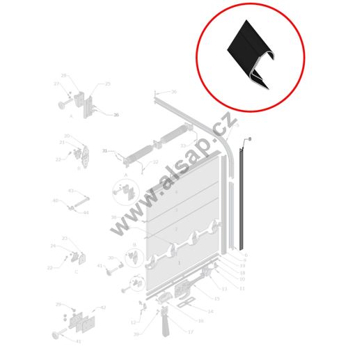 8 - Krycí profil vodící lišty 45x45mm, 2970mm


, FIT roleta