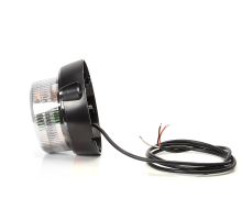 LED oranový maják, čirý kryt, 1 mód, 12-24V, pro přišroubování, kabel 3m (3)