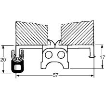 Continuous hinge 180° with gasket 2.5m, anodised (1)