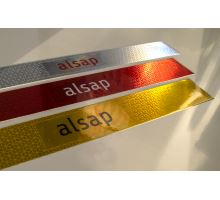 Self-adhesive reflective tape (ECE 104) – rigid surface, 50 m, custom logo (1)