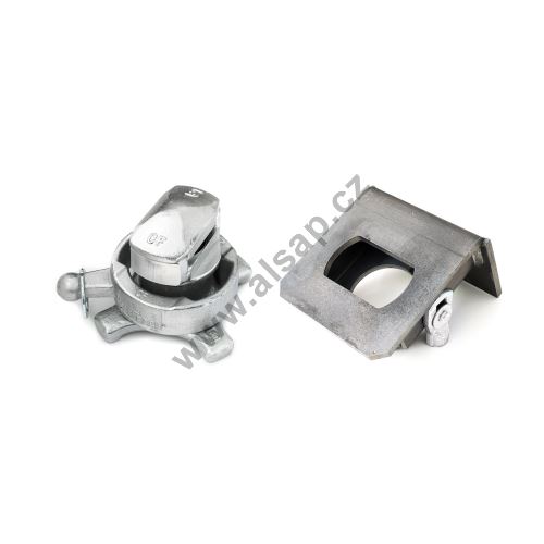 Swap body lock S complete, right, 52 mm, with retractable counterpiece, steel (3)
