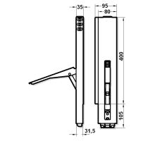 ZP post with flange 400/80mm for KT with NEW pocket, counterparts for screwing