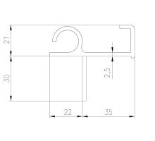 Drip edge for CS extension - 2550mm, aluminum