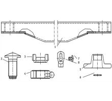 Beam for exchangeable superstructure 160x85 with locks, no holes, no rollers