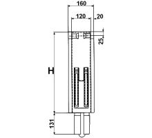 Column of dumper S44 medium, 800 / 120 mm, into wedge - telescopic